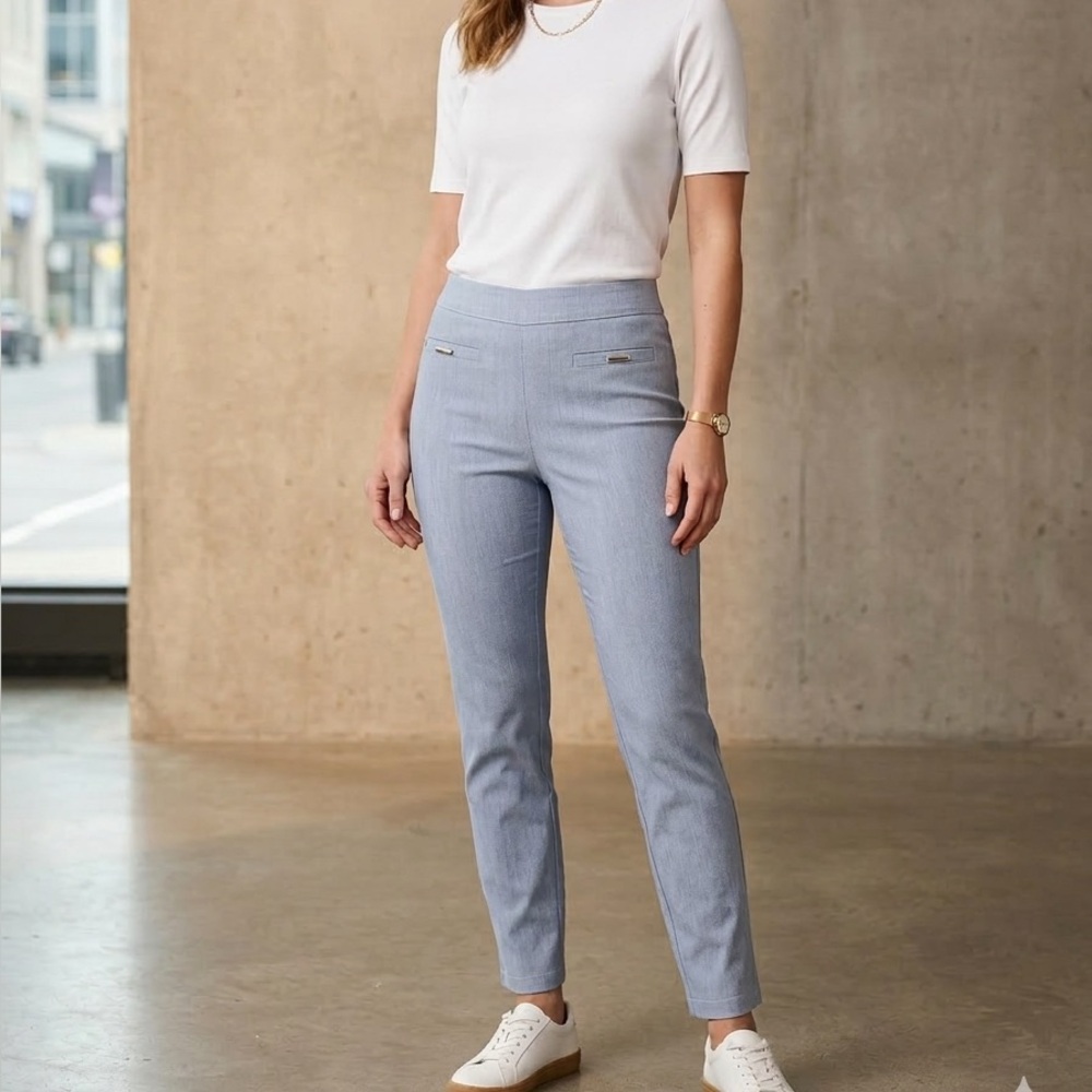Straight Leg Pinstripe Pants